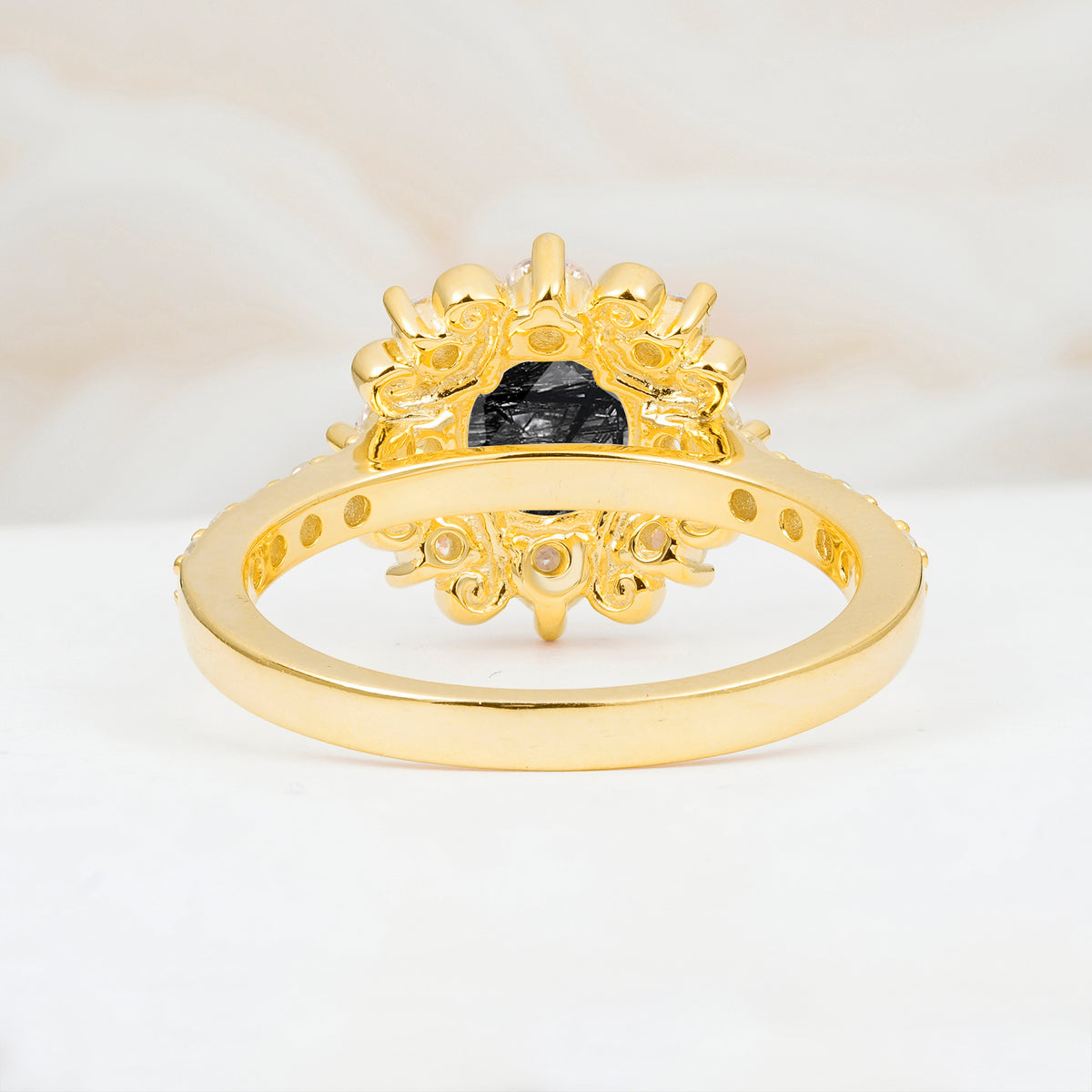 SR12539 Black Rutilated Quartz Ring - Additional view