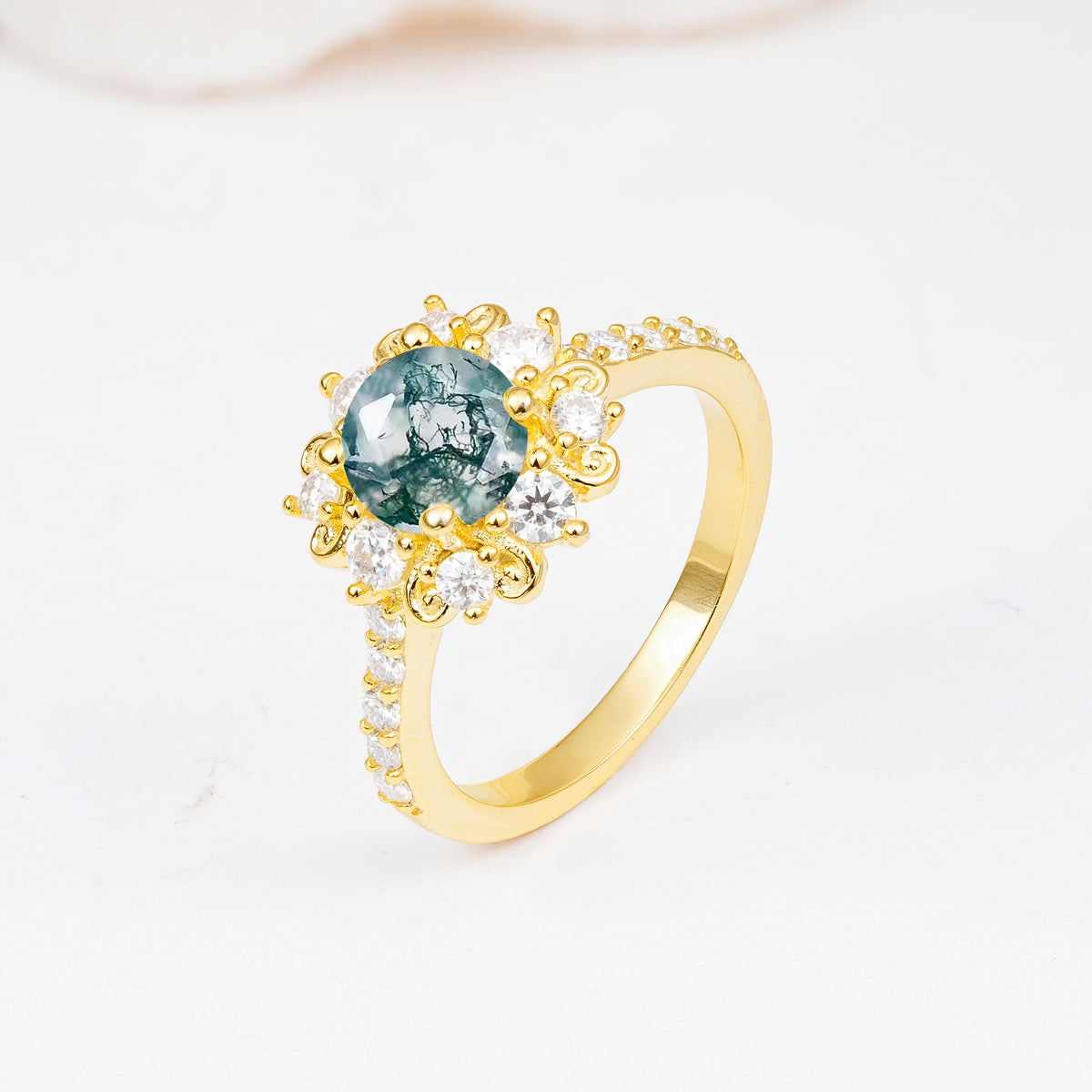 SR12539 Moss Agate Ring - Additional view