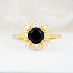 SR12539 Black Onyx Ring - Yellow-Gold