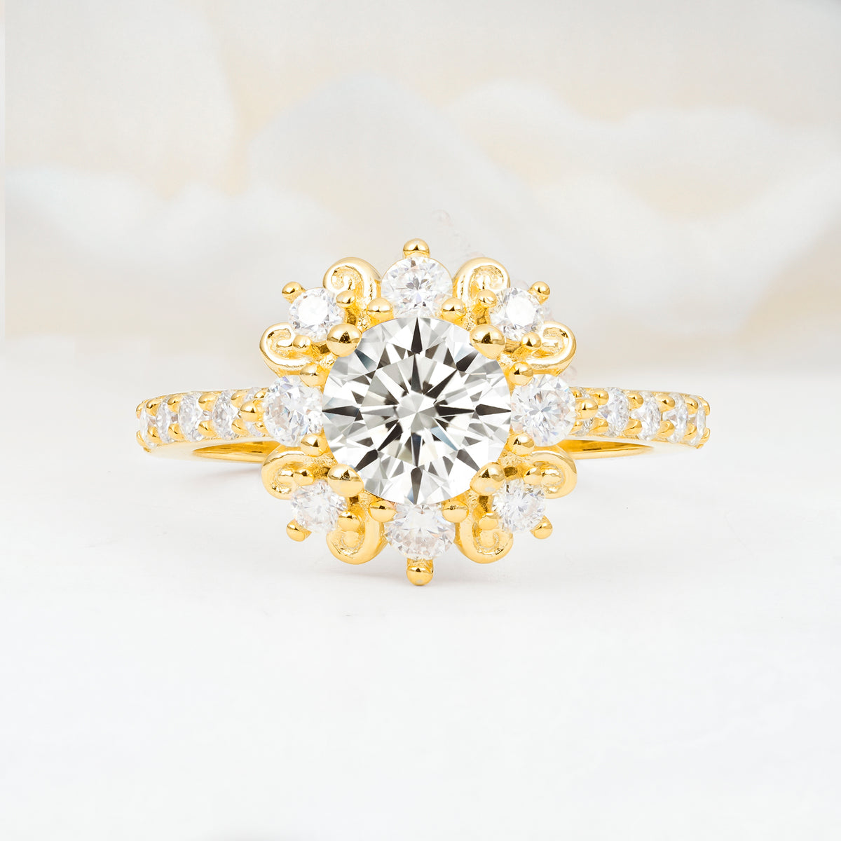 SR12539 Lab Diamond Ring - Yellow-Gold