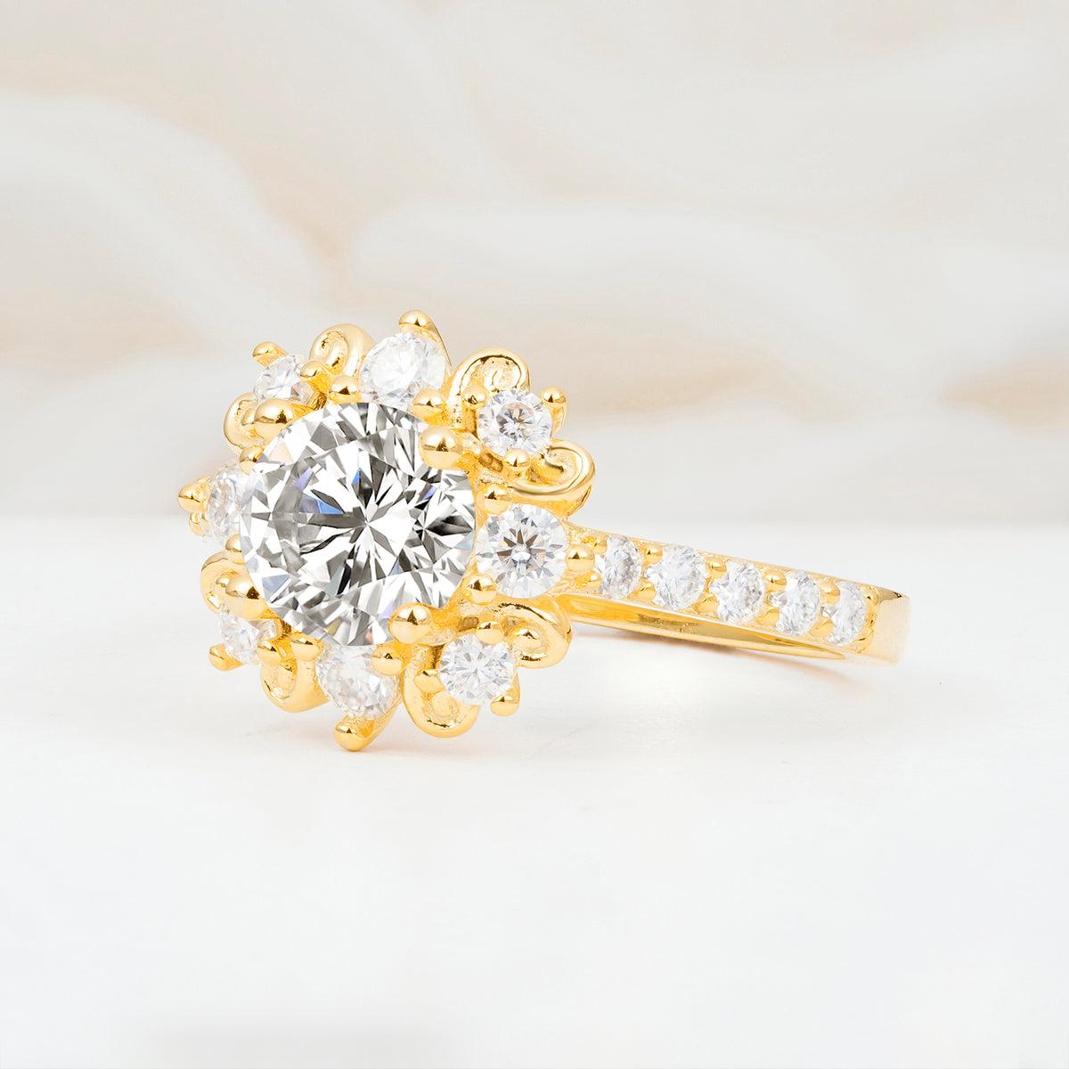 SR12539 Lab Diamond Ring - White-Gold