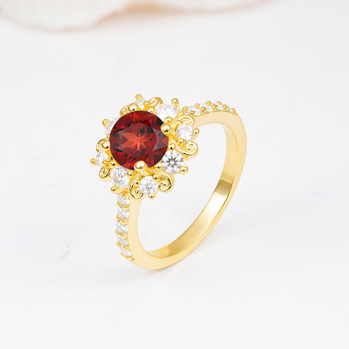 SR12539 Garnet Ring - Additional view