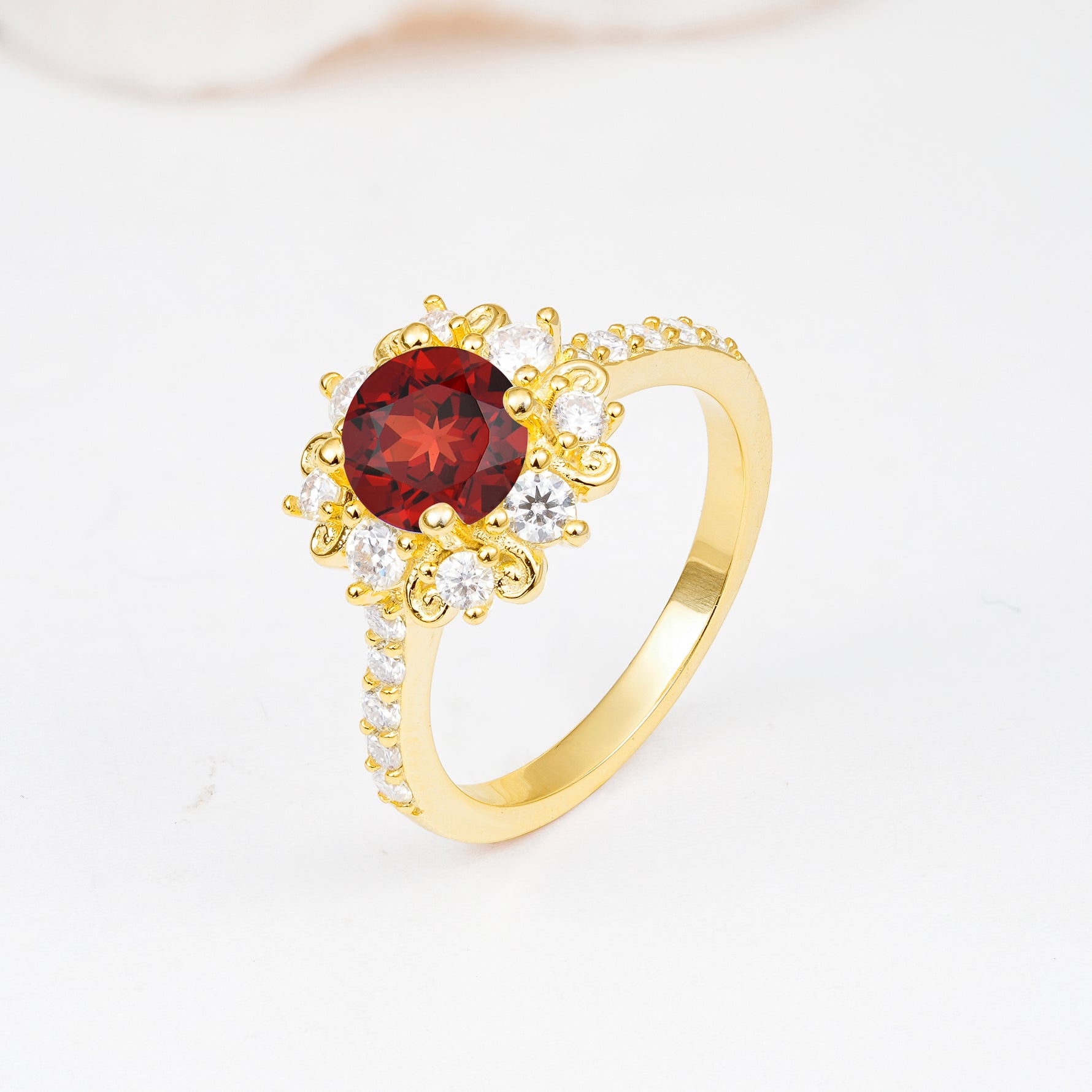 SR12539 Garnet Ring - Additional view