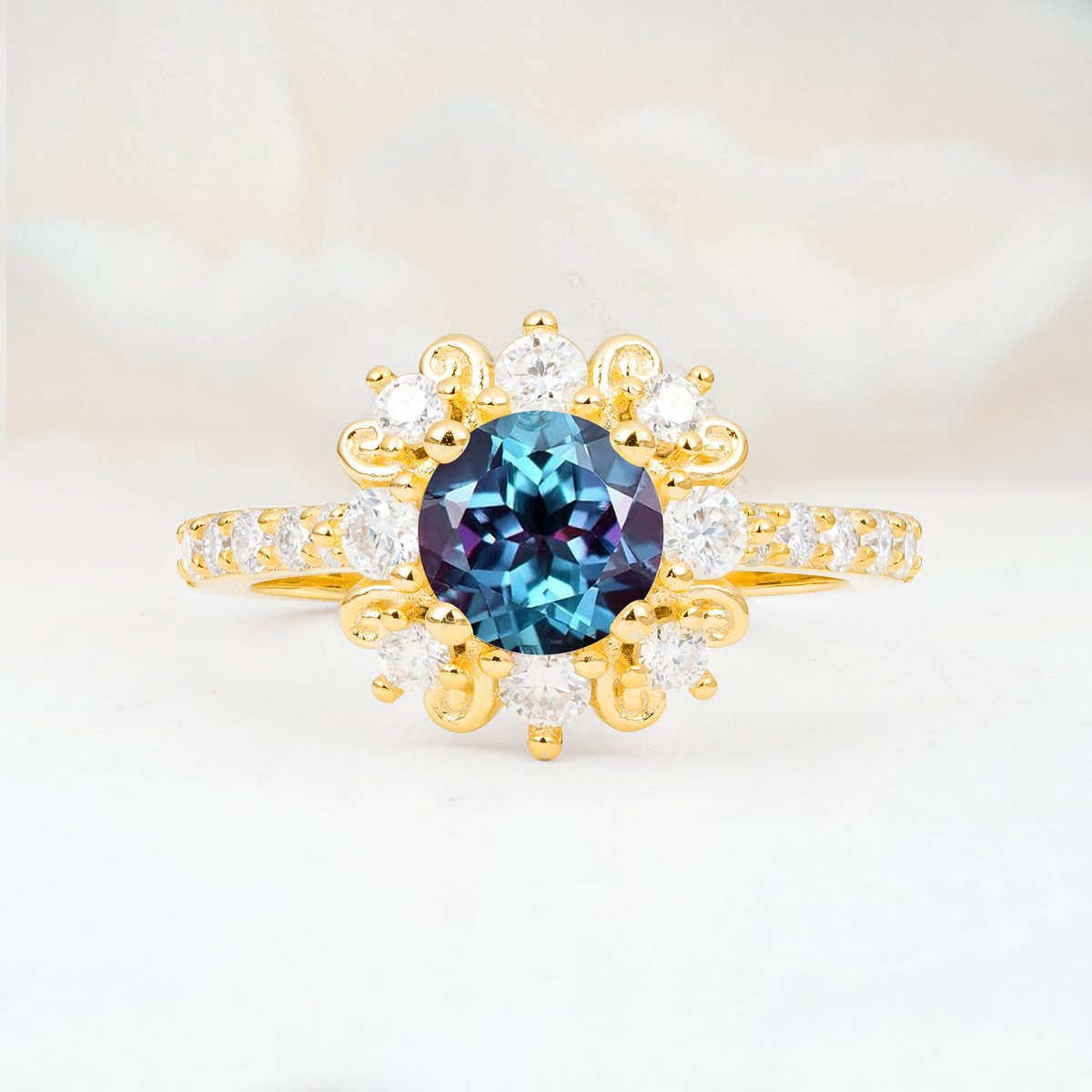 SR12539 Alexandrite Ring - Yellow-Gold