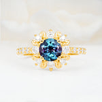 SR12539 Alexandrite Ring - Yellow-Gold
