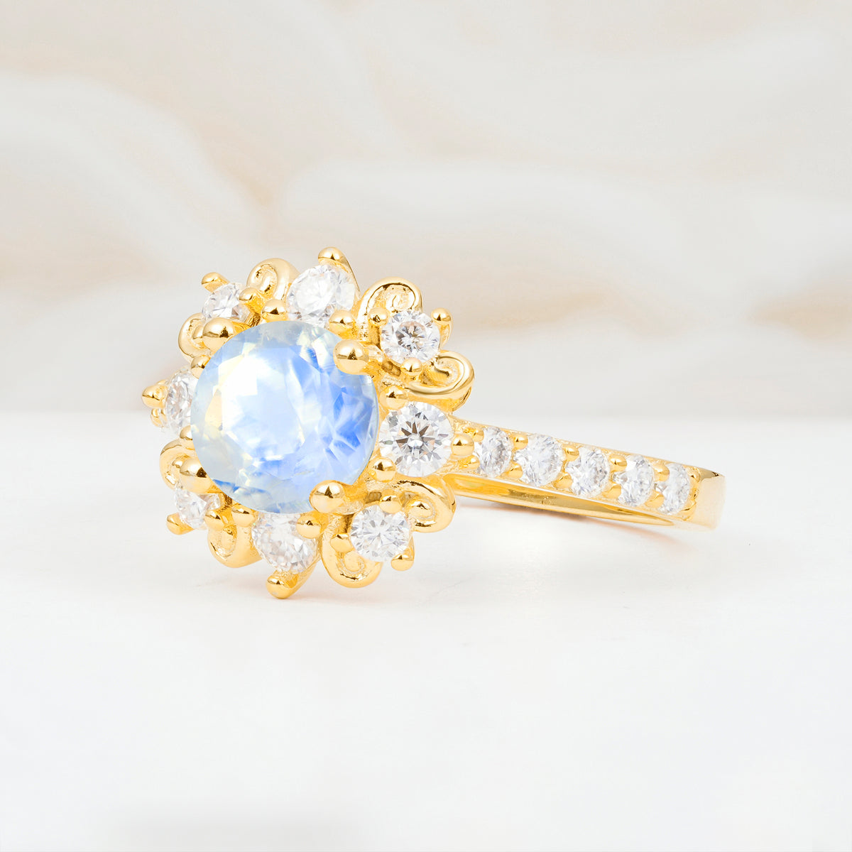 SR12539 Moonstone Ring - White-Gold