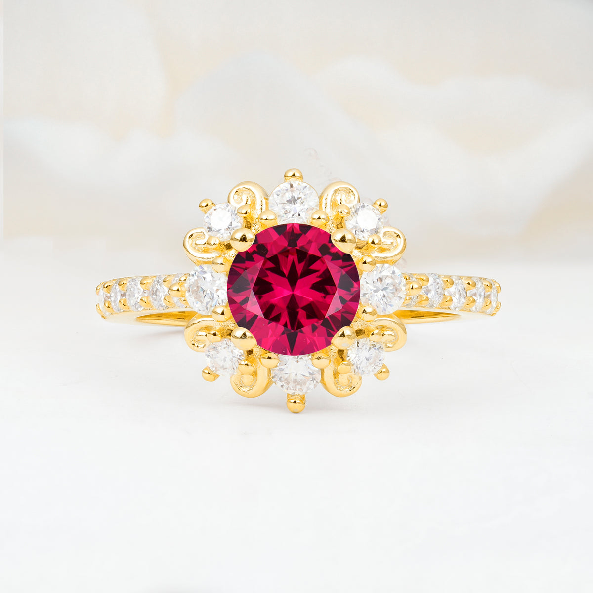 SR12539 Ruby Ring - Yellow-Gold