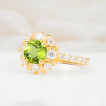SR12539 Peridot Ring - White-Gold