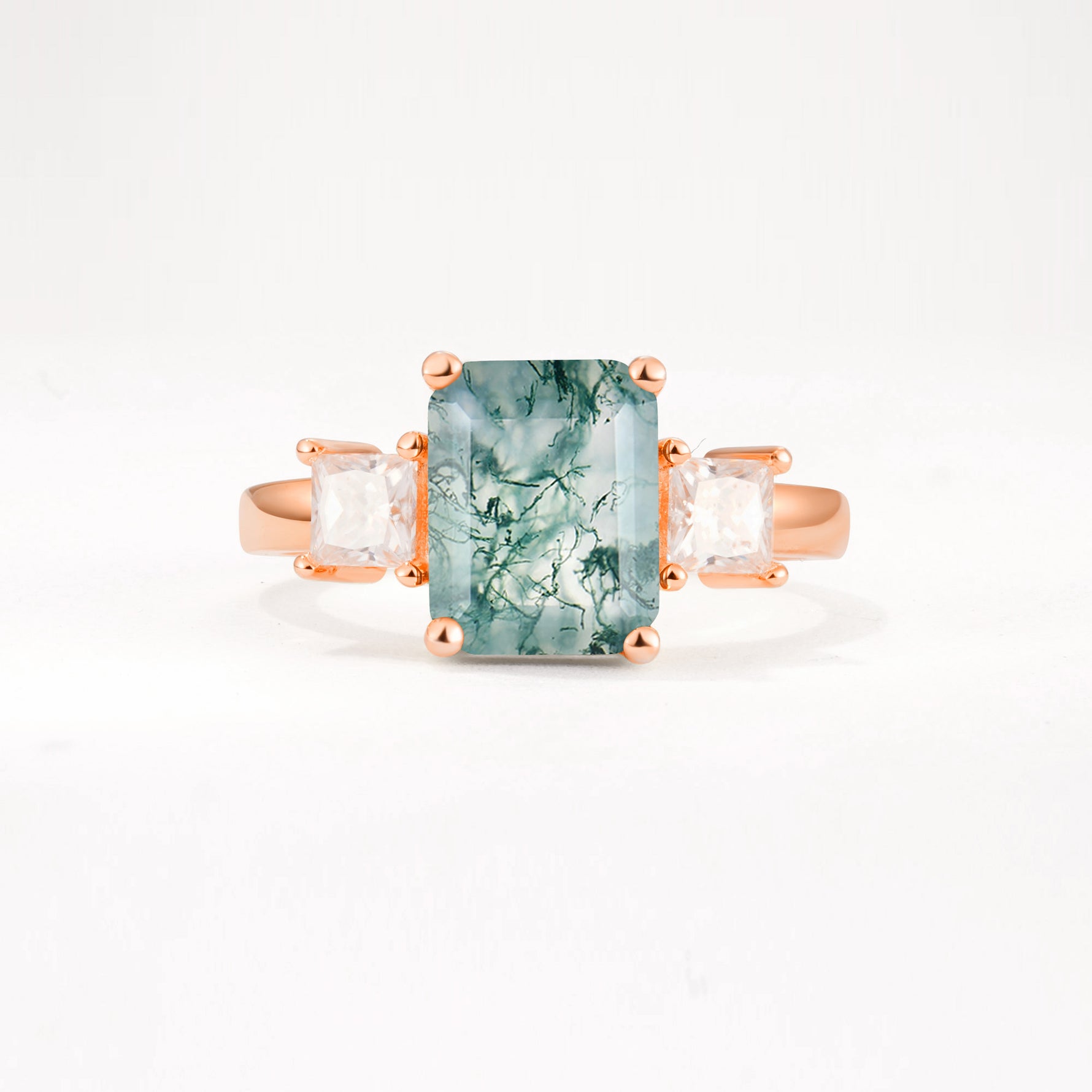 SR12583 Moss Agate Ring - Additional view