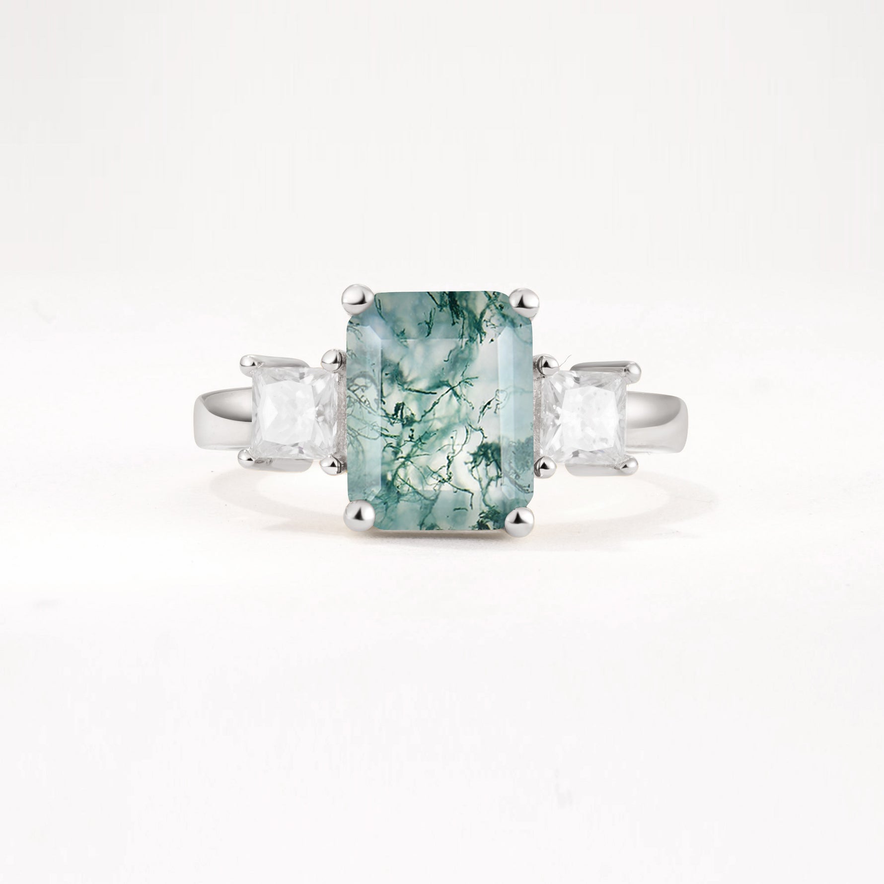 SR12583 Moss Agate Ring - Additional view