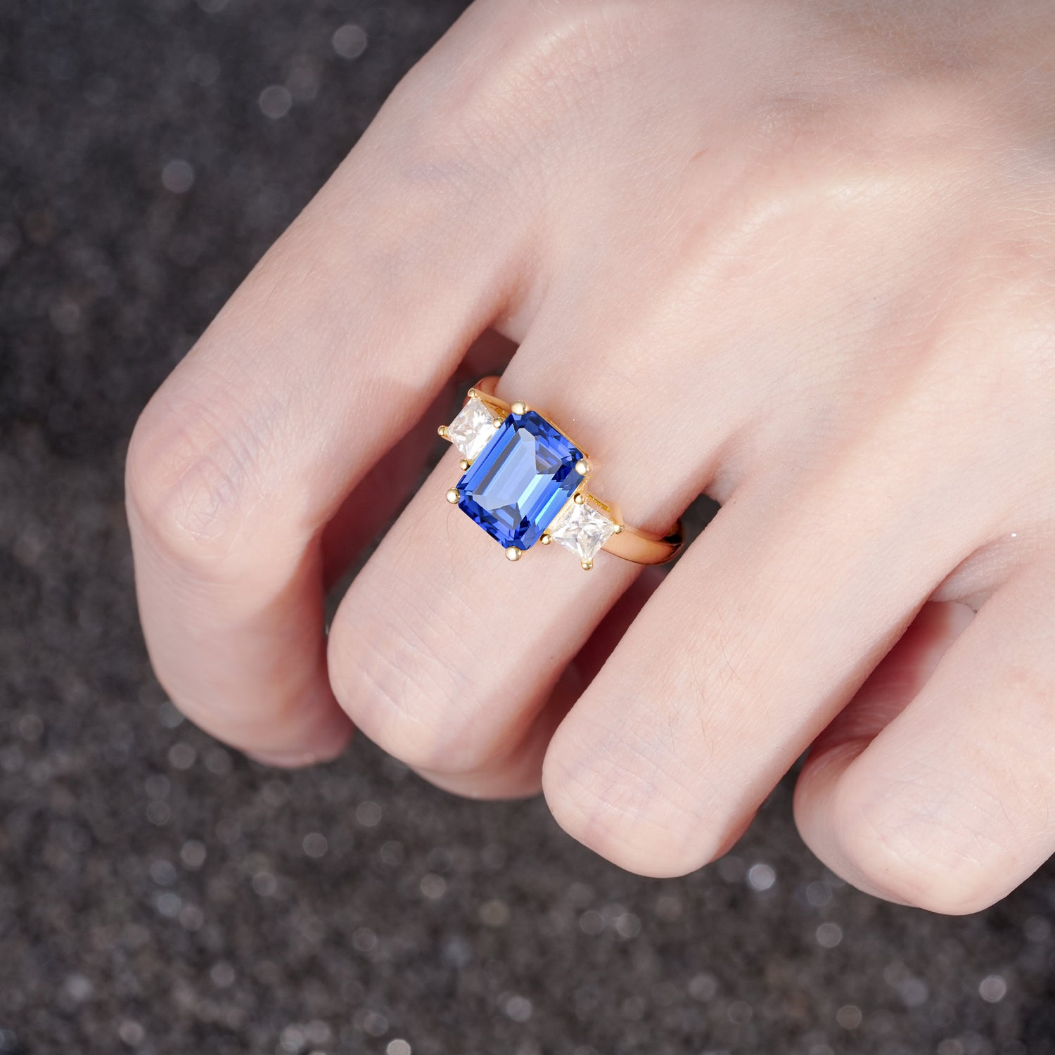 SR12583 Sapphire Ring - Rose-Gold
