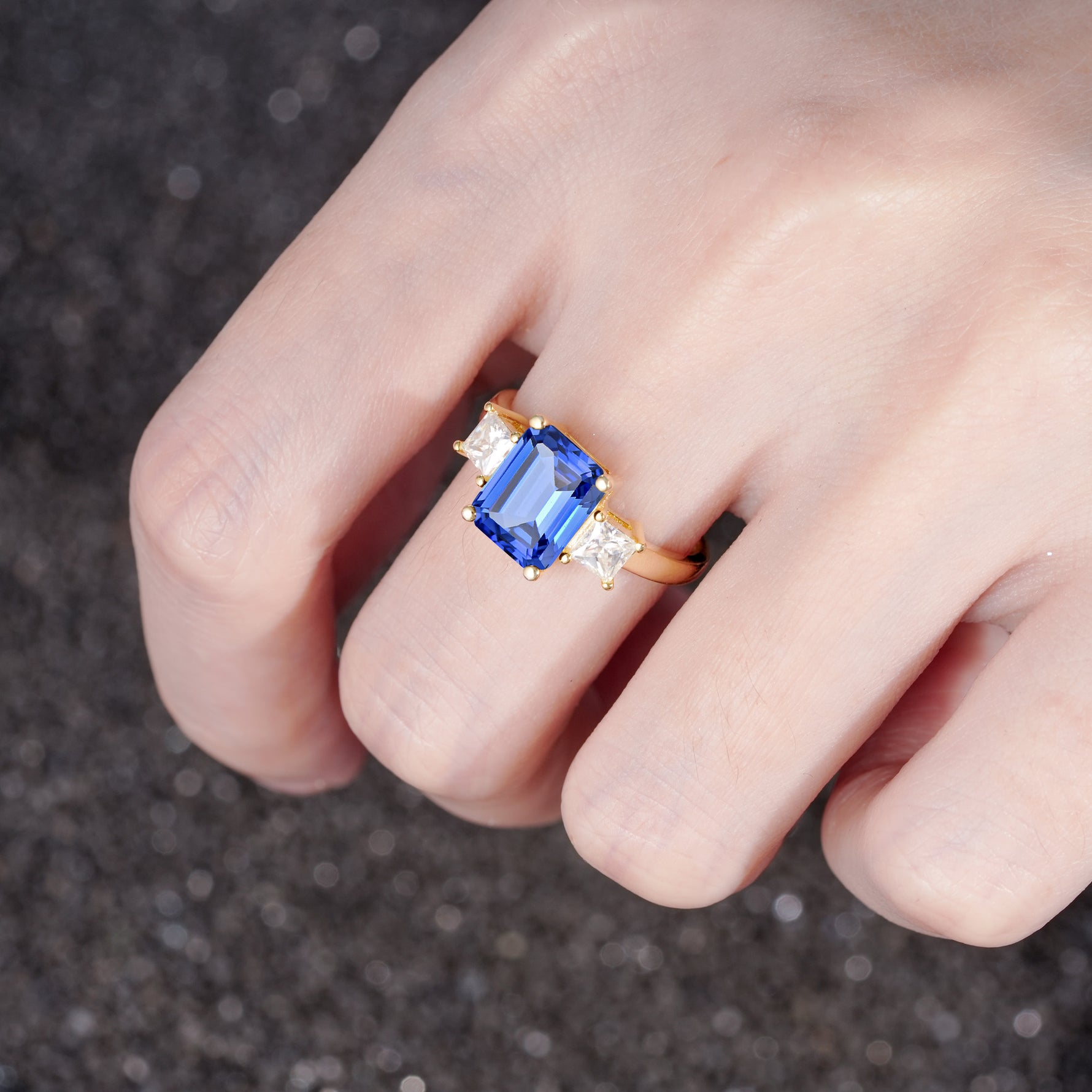 SR12583 Sapphire Ring - Rose-Gold