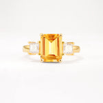 SR12583 Citrine Ring - Yellow-Gold