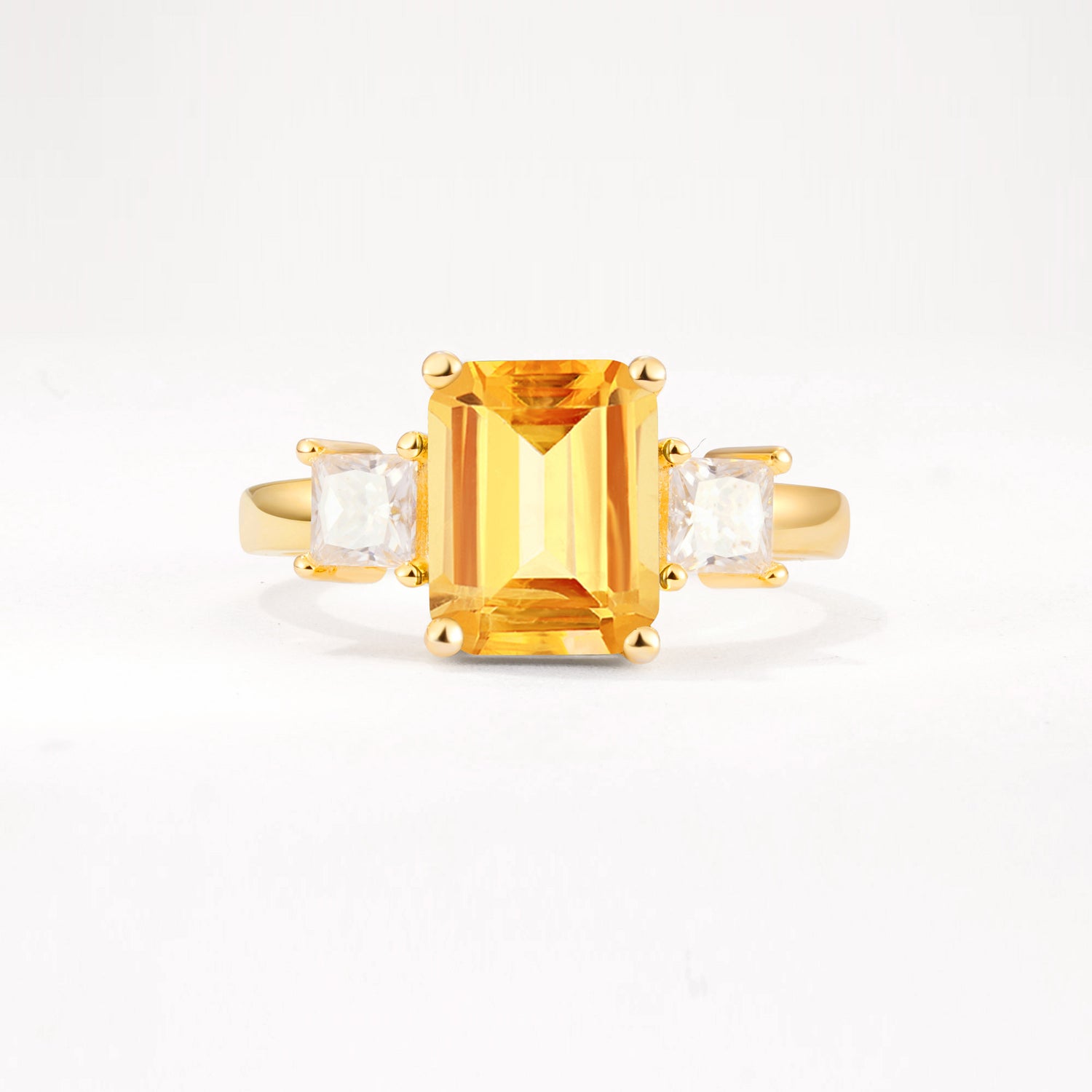 SR12583 Citrine Ring - Yellow-Gold