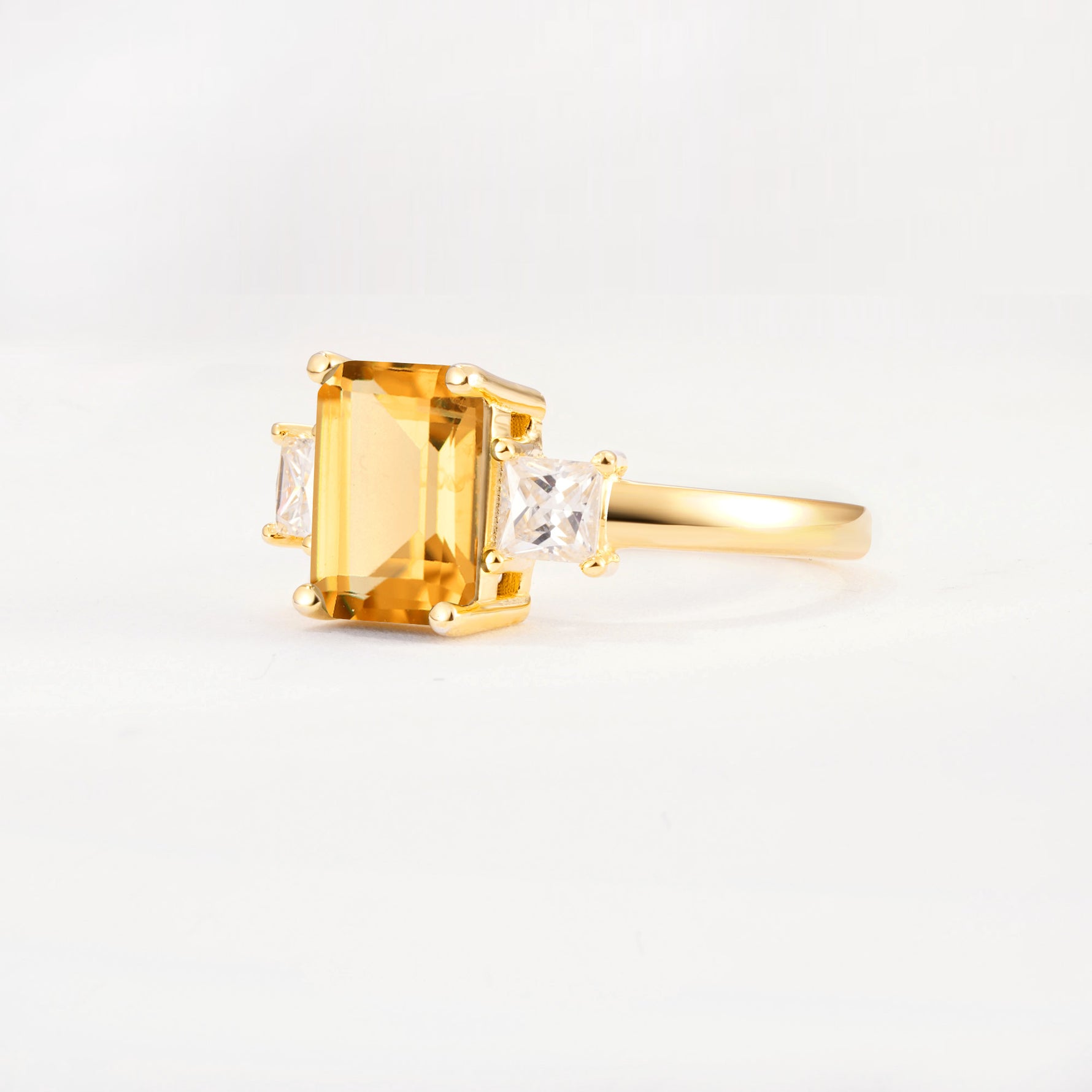 SR12583 Citrine Ring - White-Gold