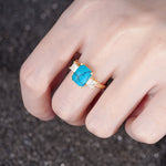 SR12583 Turquoise Ring - Rose-Gold