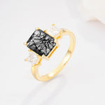 SR12583 Black Rutilated Quartz Ring - Additional view