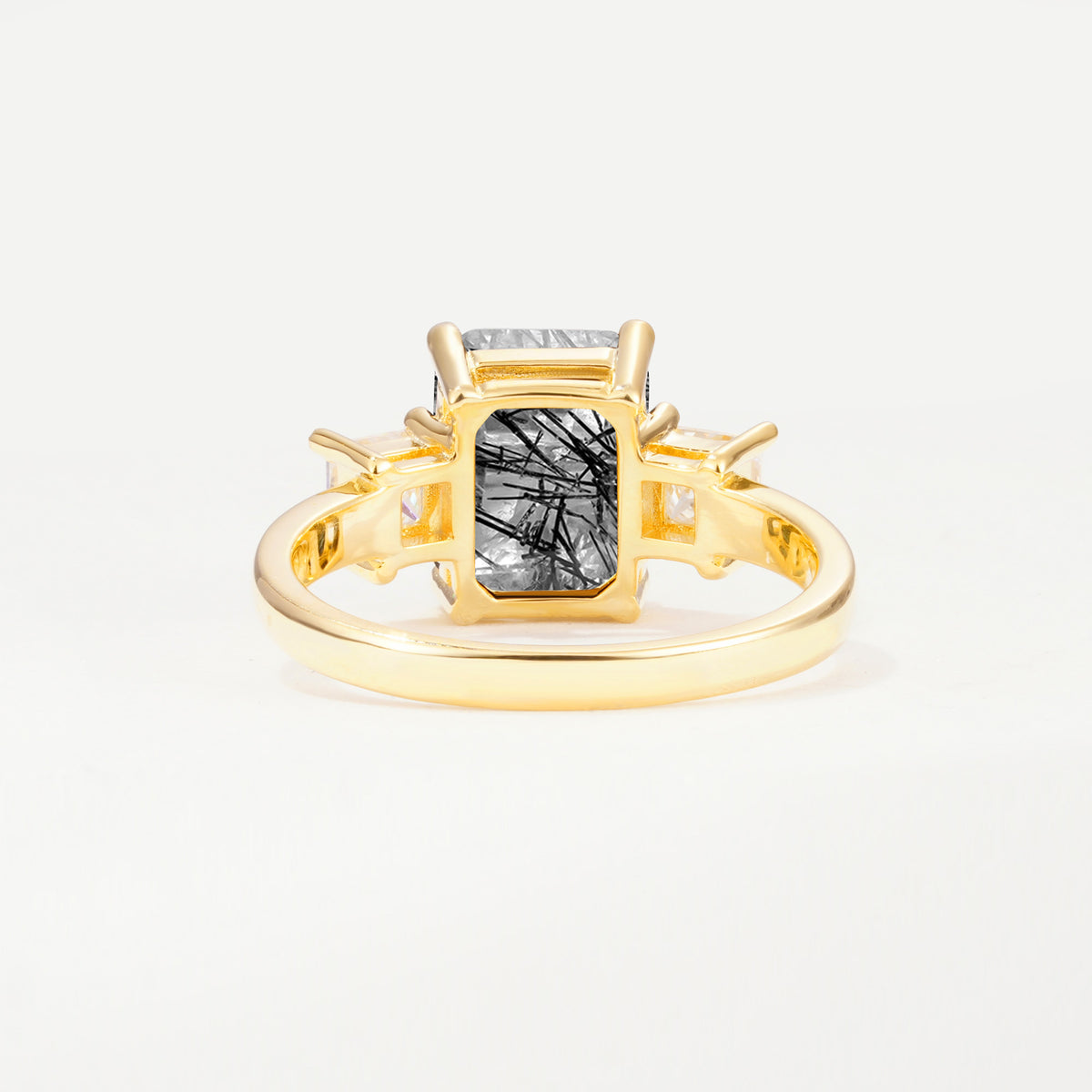 SR12583 Black Rutilated Quartz Ring - Additional view