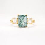SR12583 Moss Agate Ring - Yellow-Gold