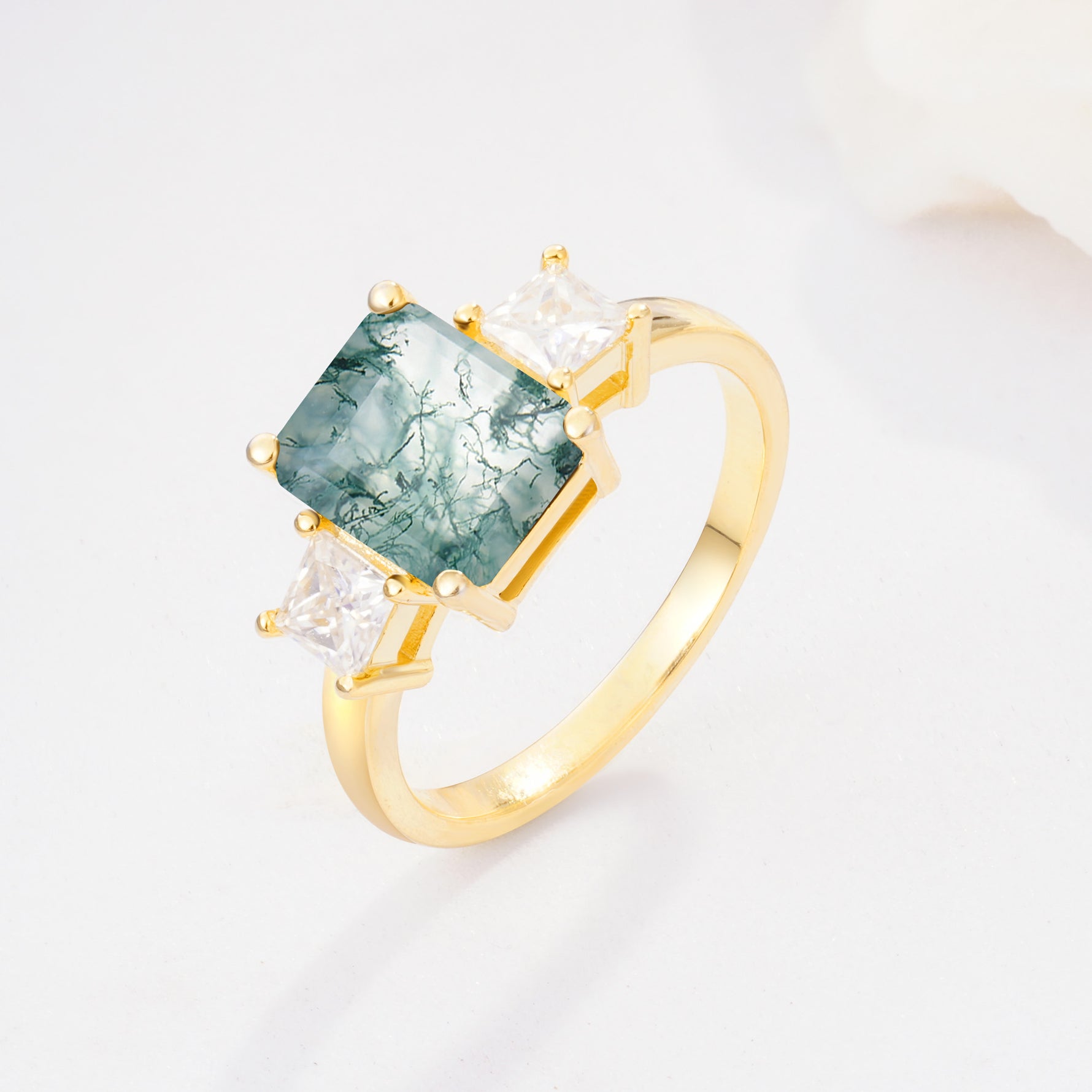 SR12583 Moss Agate Ring - Additional view