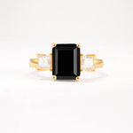 SR12583 Black Onyx Ring - Yellow-Gold