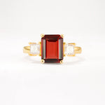 SR12583 Garnet Ring - Yellow-Gold