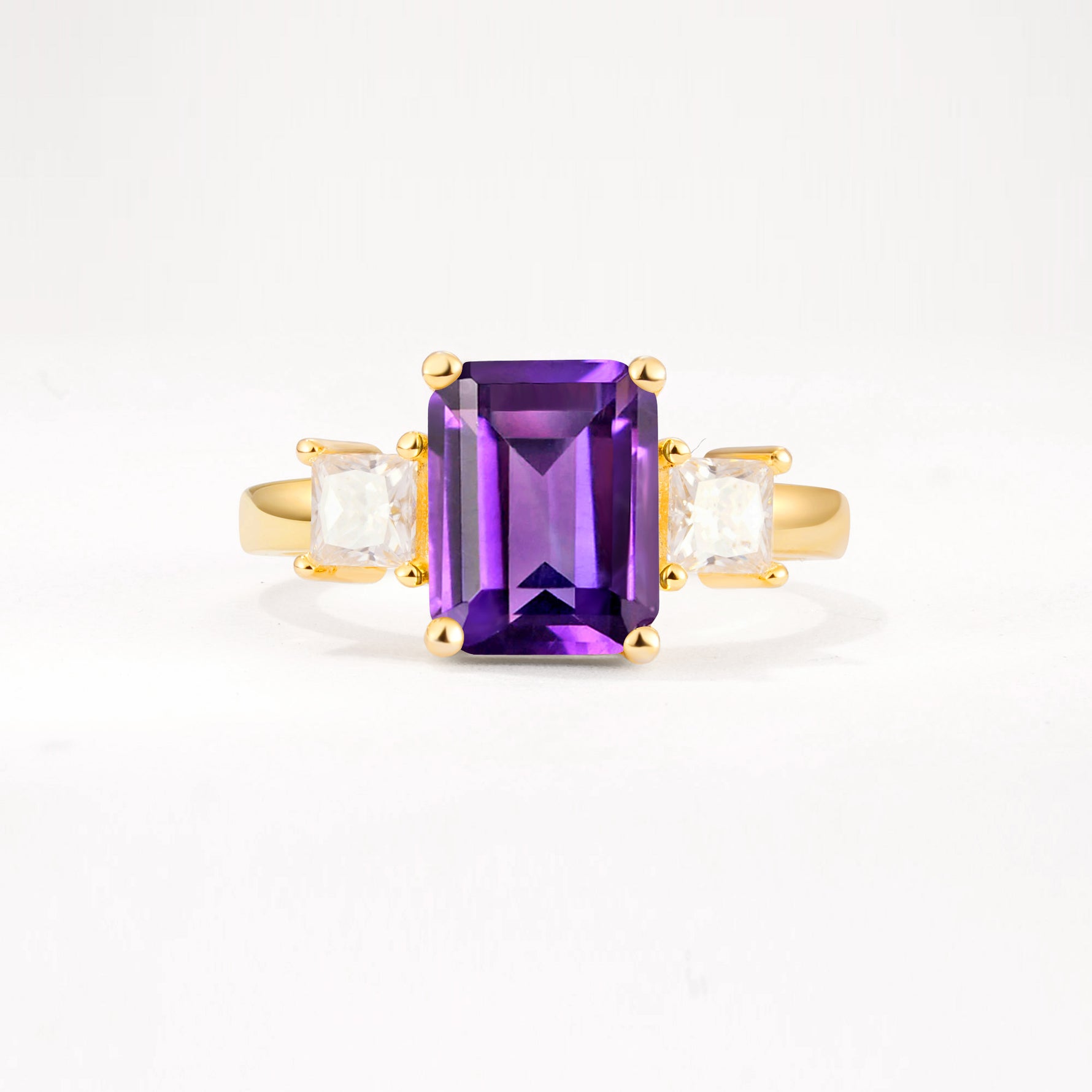 SR12583 Amethyst Ring - Yellow-Gold
