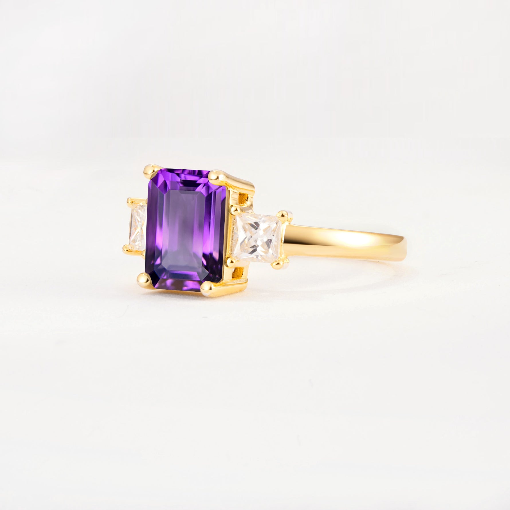 SR12583 Amethyst Ring - White-Gold