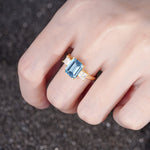 SR12583 Aquamarine Ring - Rose-Gold
