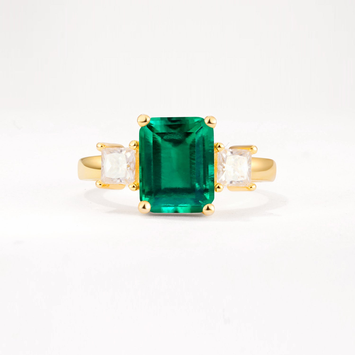 SR12583 Emerald Ring - Yellow-Gold