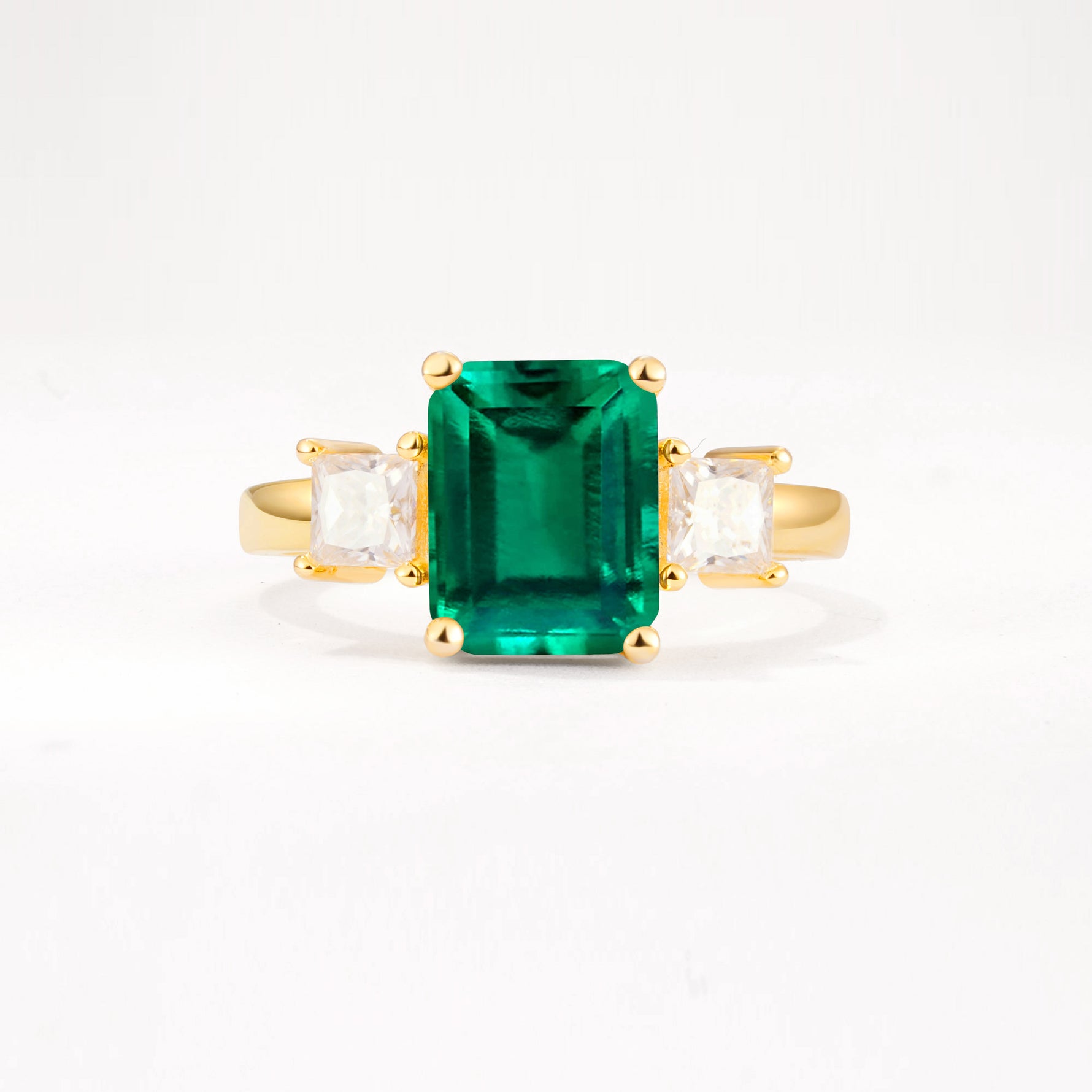 SR12583 Emerald Ring - Yellow-Gold
