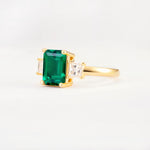 SR12583 Emerald Ring - White-Gold