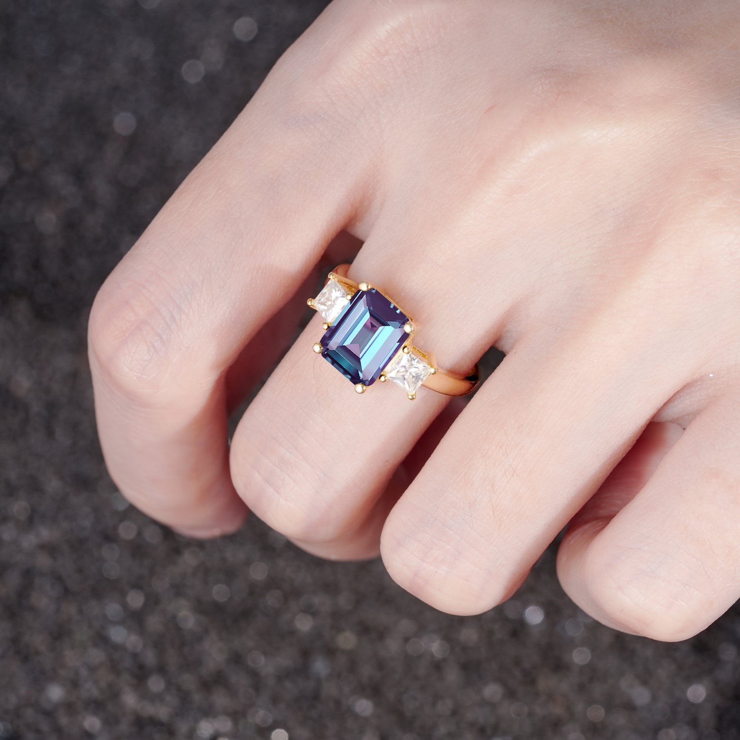 SR12583 Alexandrite Ring - Rose-Gold