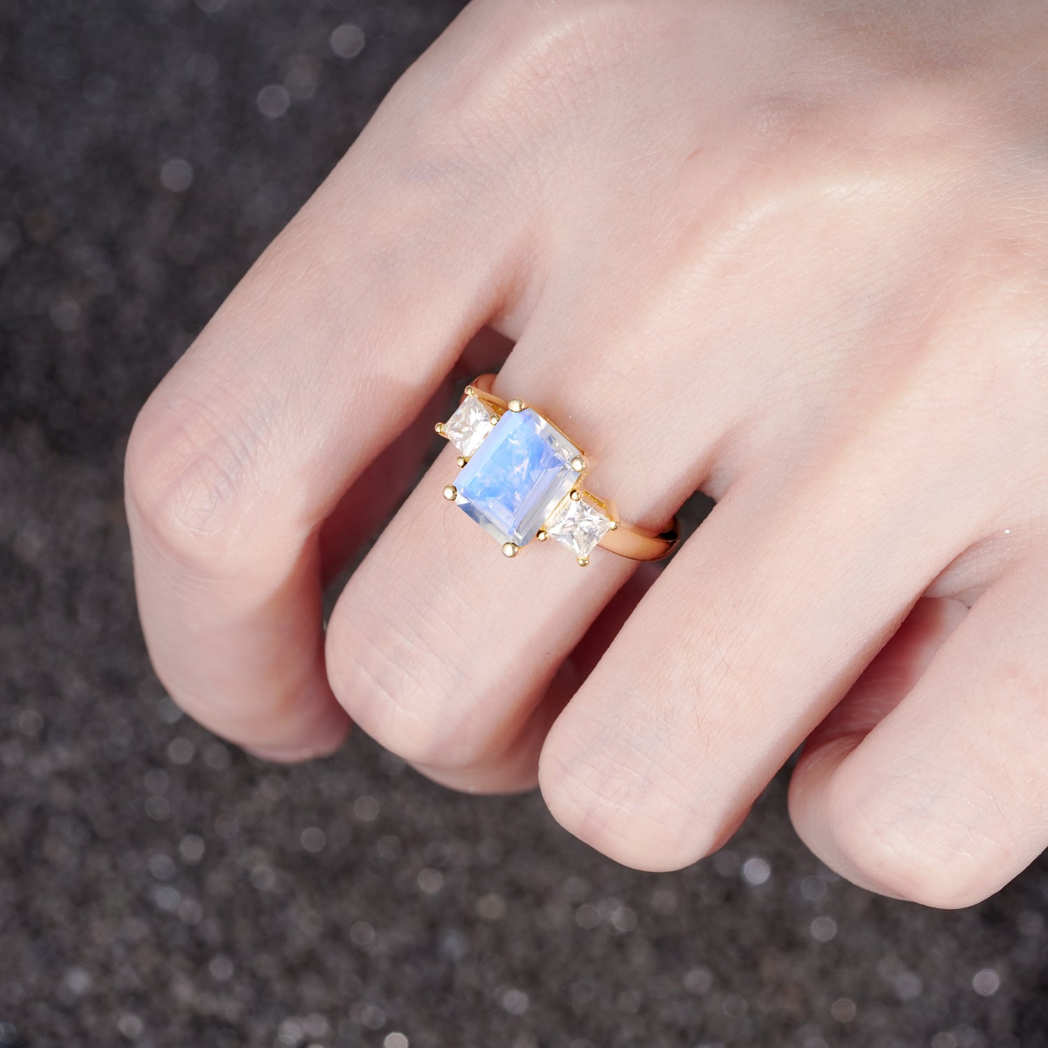 SR12583 Moonstone Ring - Rose-Gold