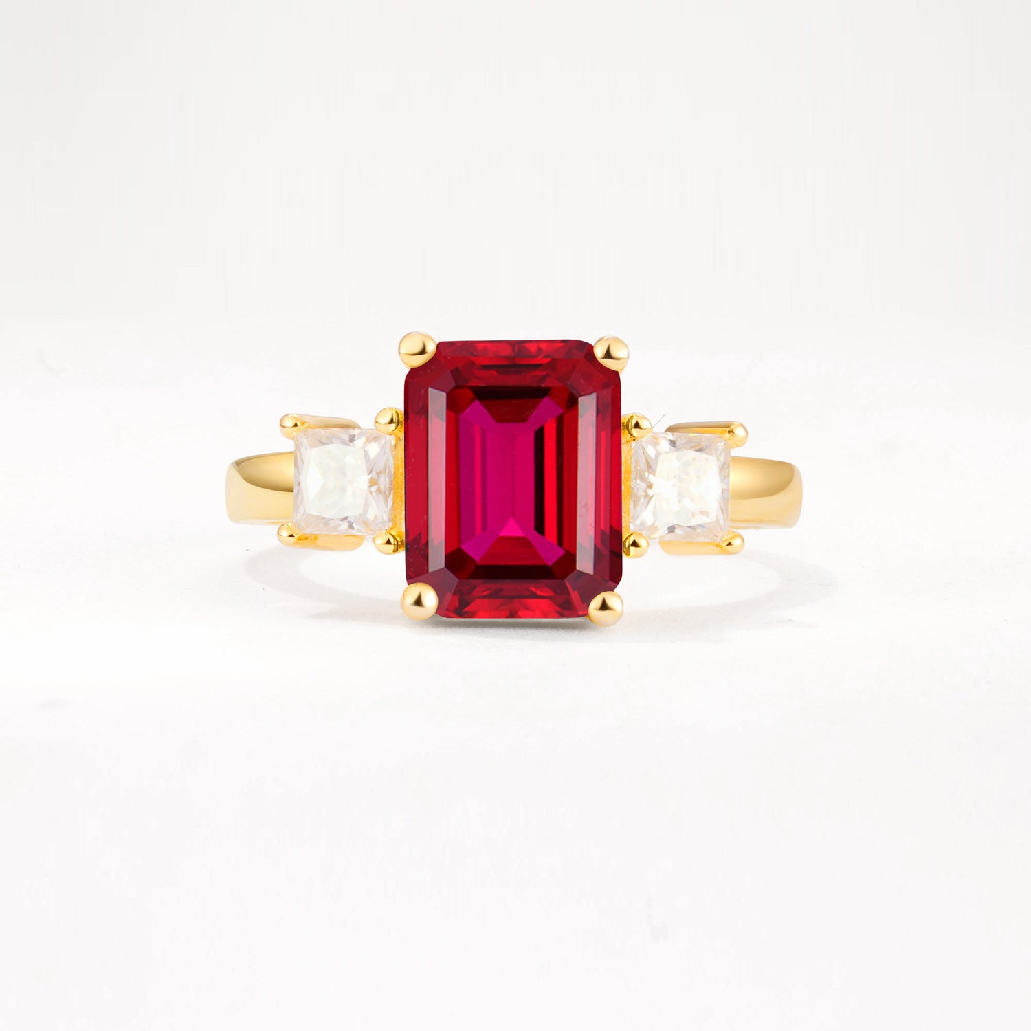 SR12583 Ruby Ring - Yellow-Gold