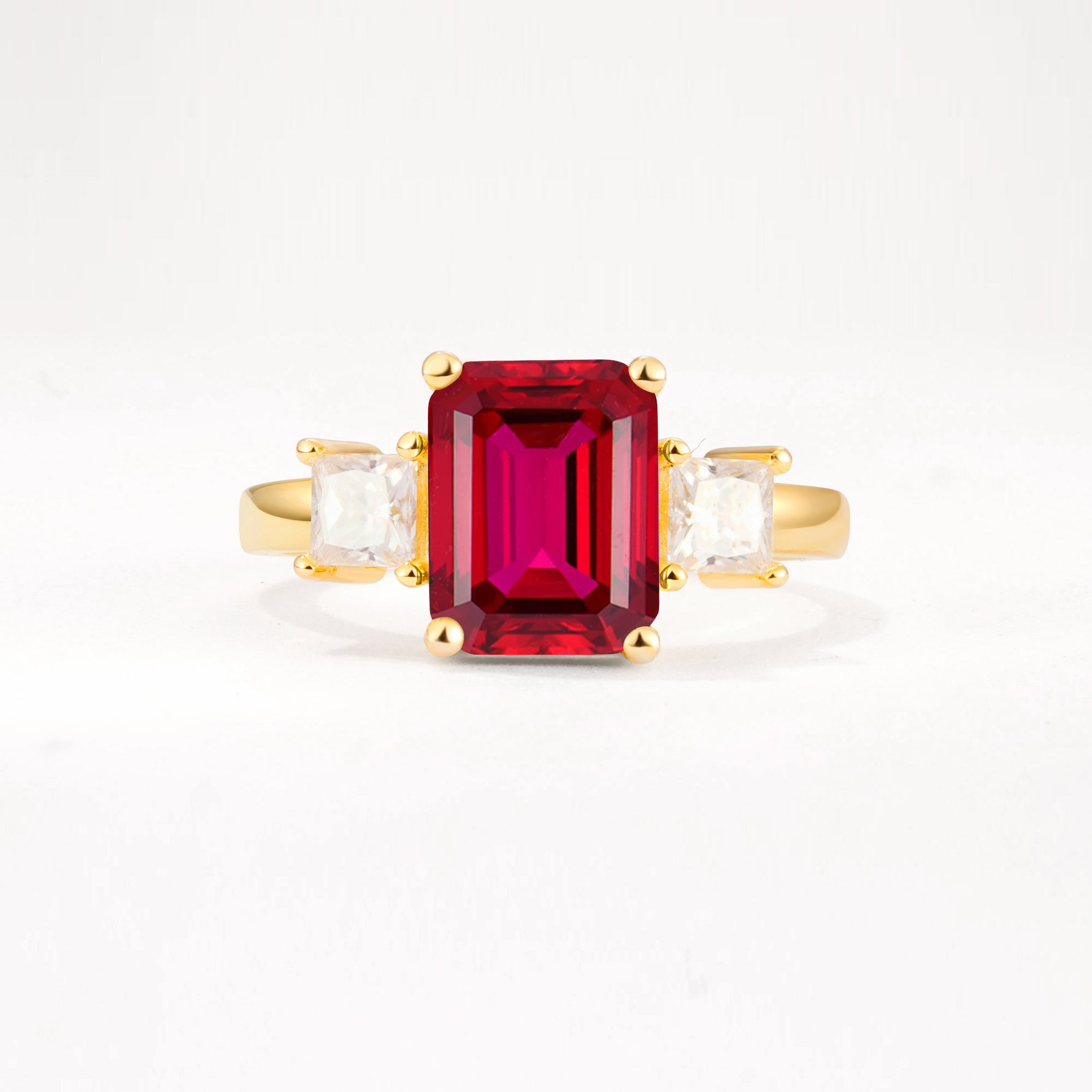 SR12583 Ruby Ring - Yellow-Gold