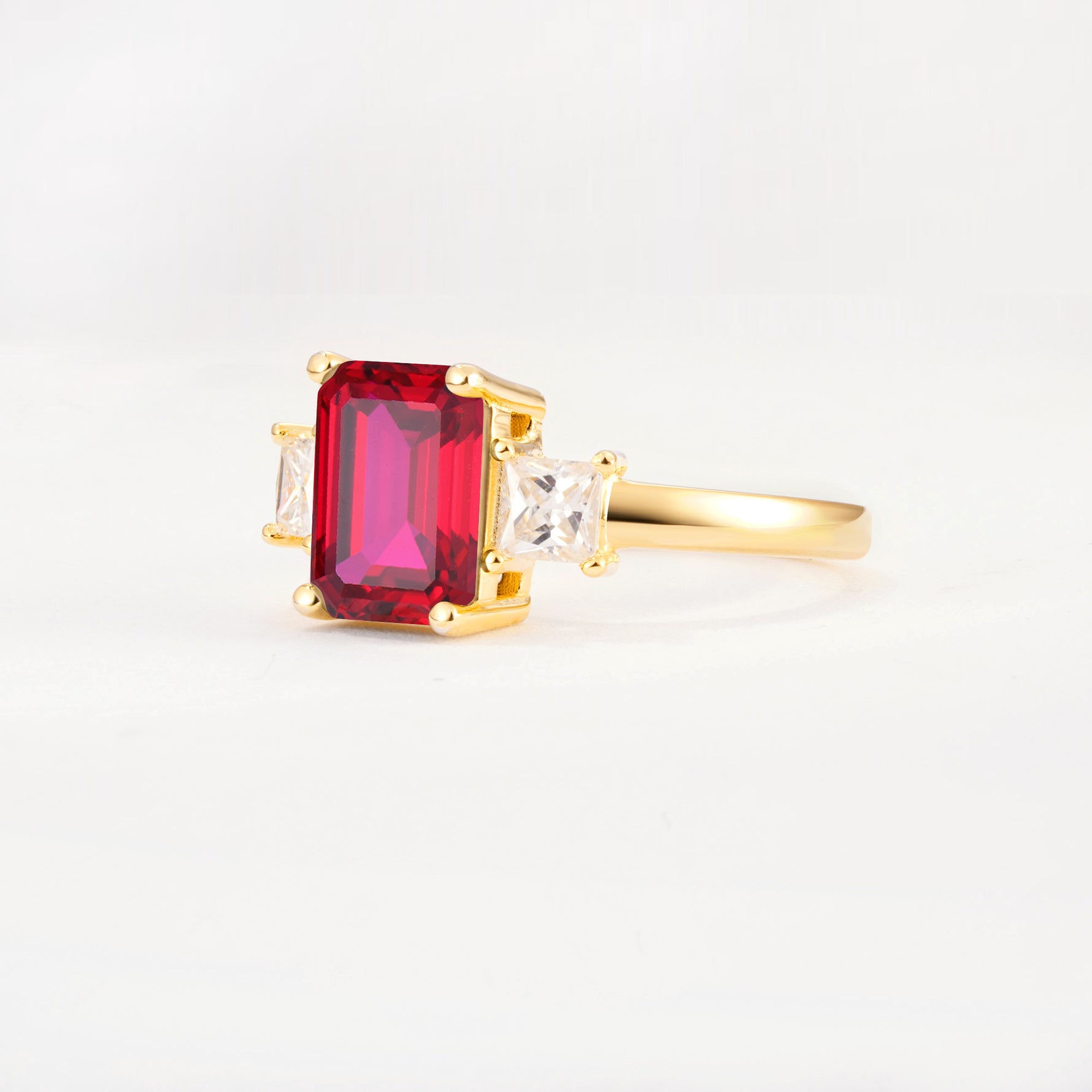 SR12583 Ruby Ring - White-Gold