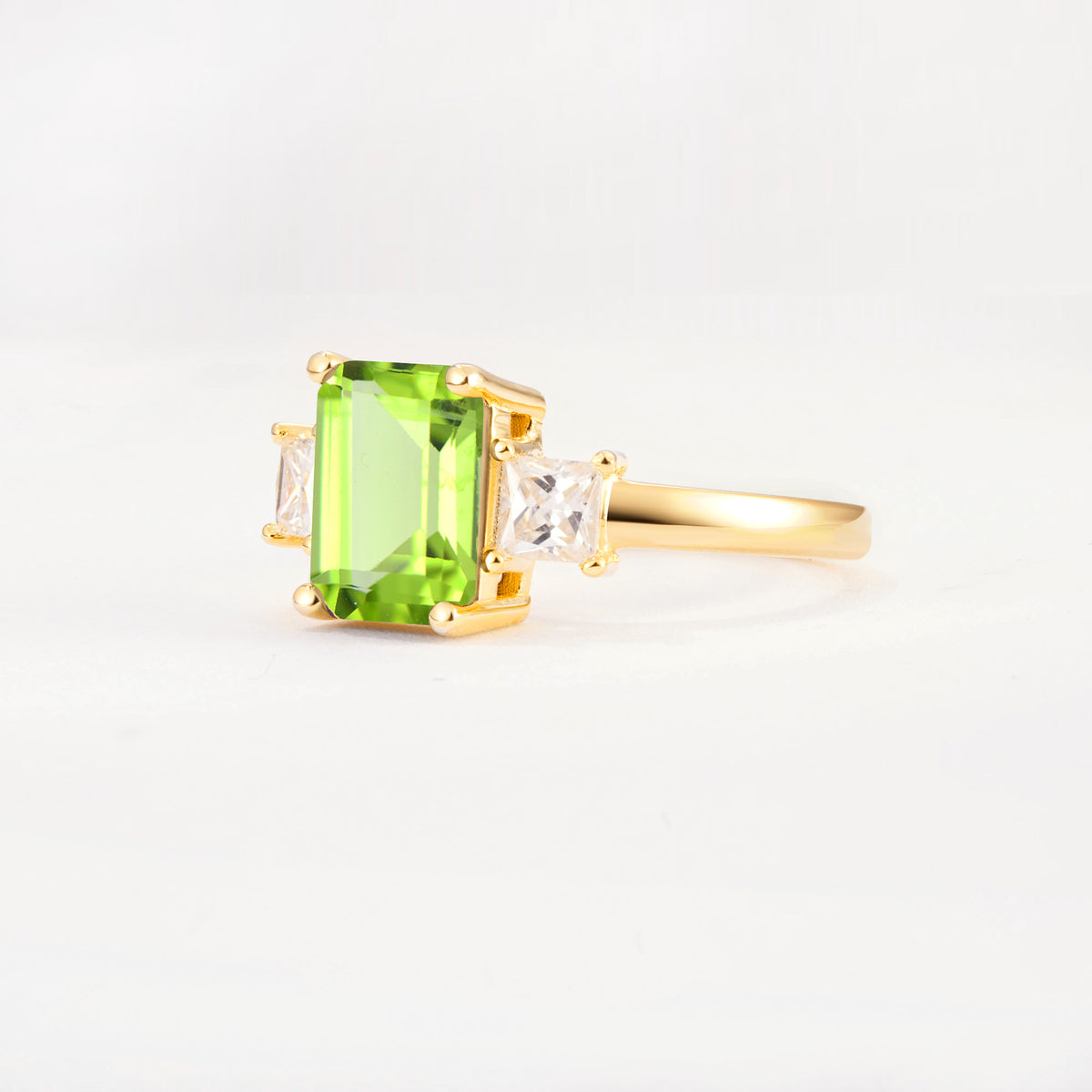 SR12583 Peridot Ring - White-Gold
