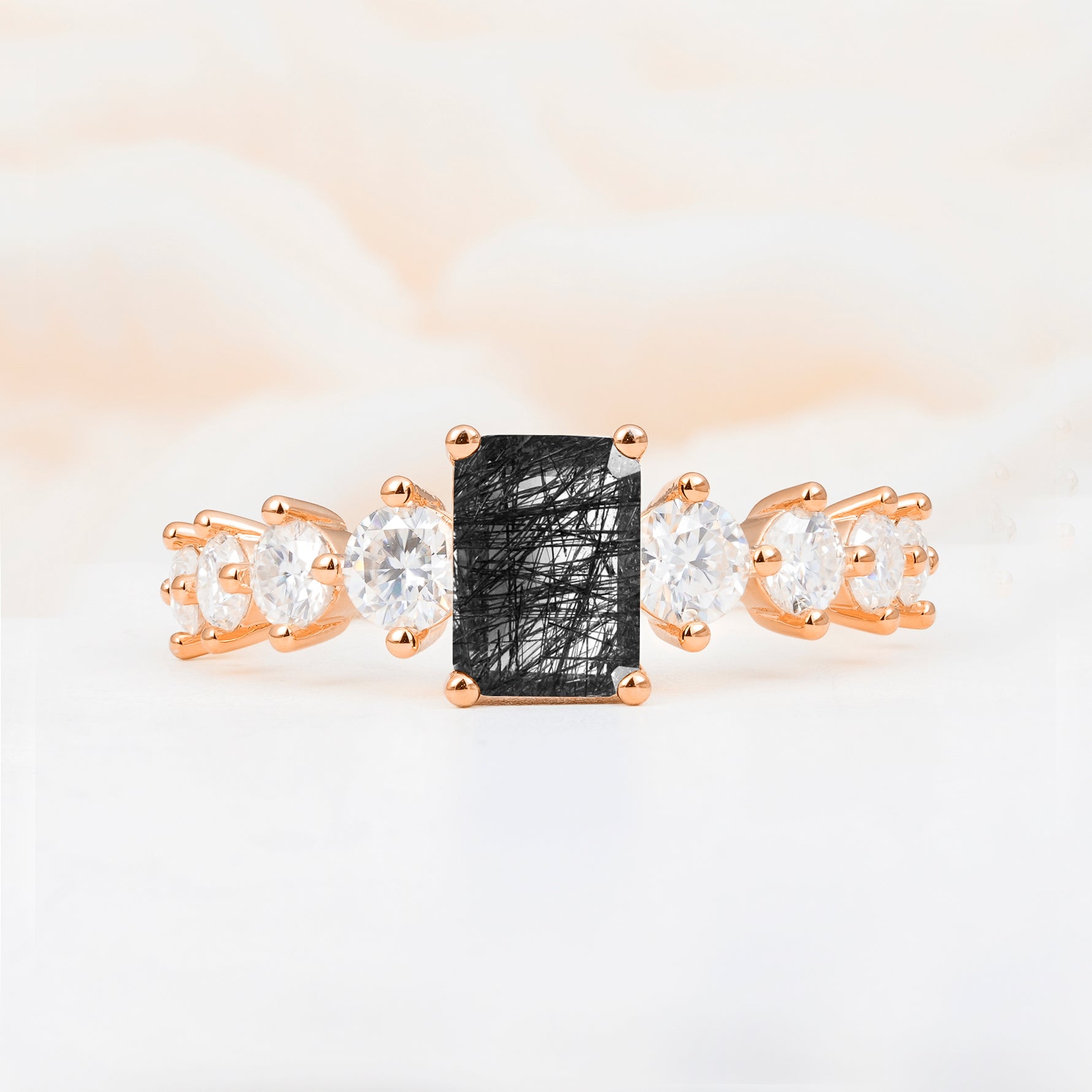 SR12633 Black Rutilated Quartz Ring - Additional view