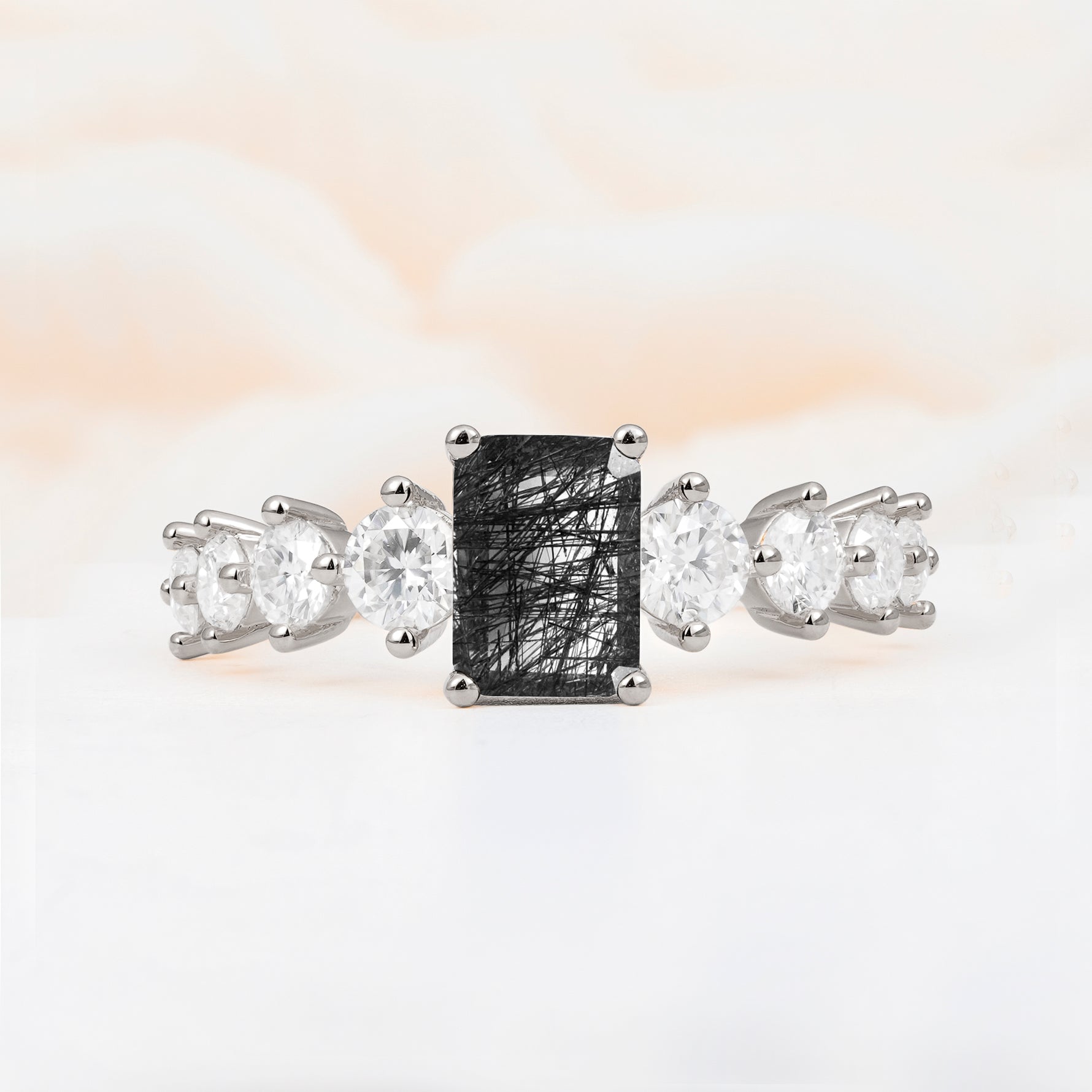 SR12633 Black Rutilated Quartz Ring - Additional view