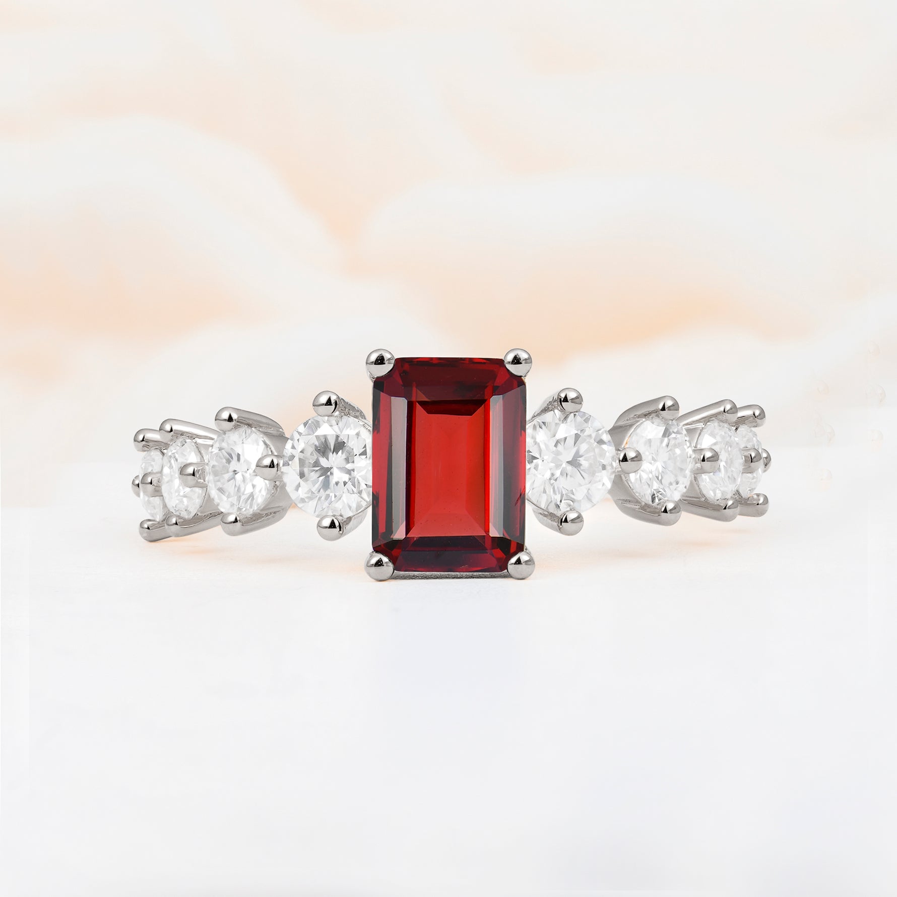 SR12633 Garnet Ring - Additional view