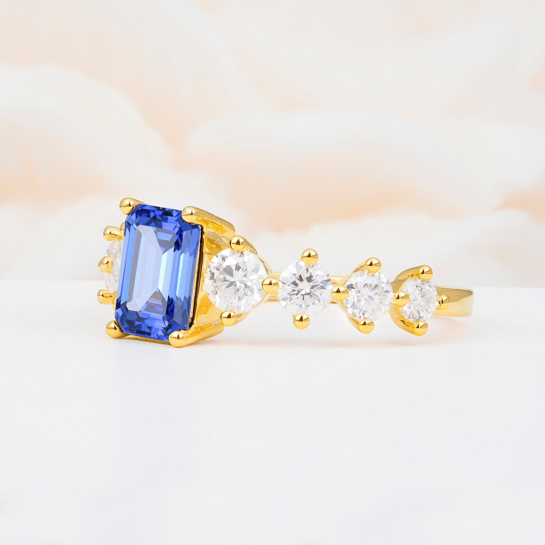 SR12633 Sapphire Ring - White-Gold
