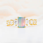 SR12633 Fire Opal Ring - Yellow-Gold
