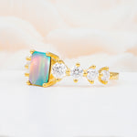 SR12633 Fire Opal Ring - White-Gold
