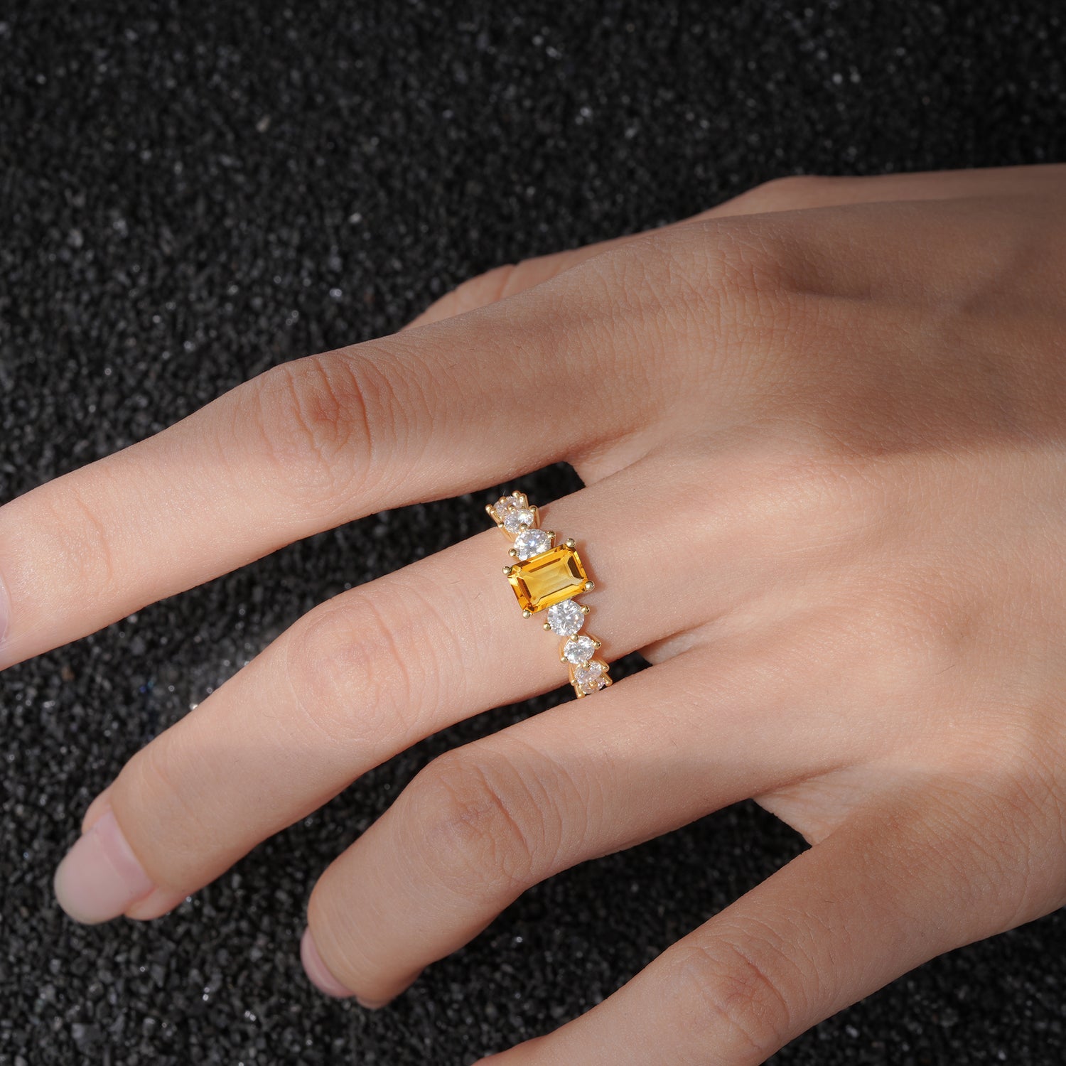 SR12633 Citrine Ring - Rose-Gold