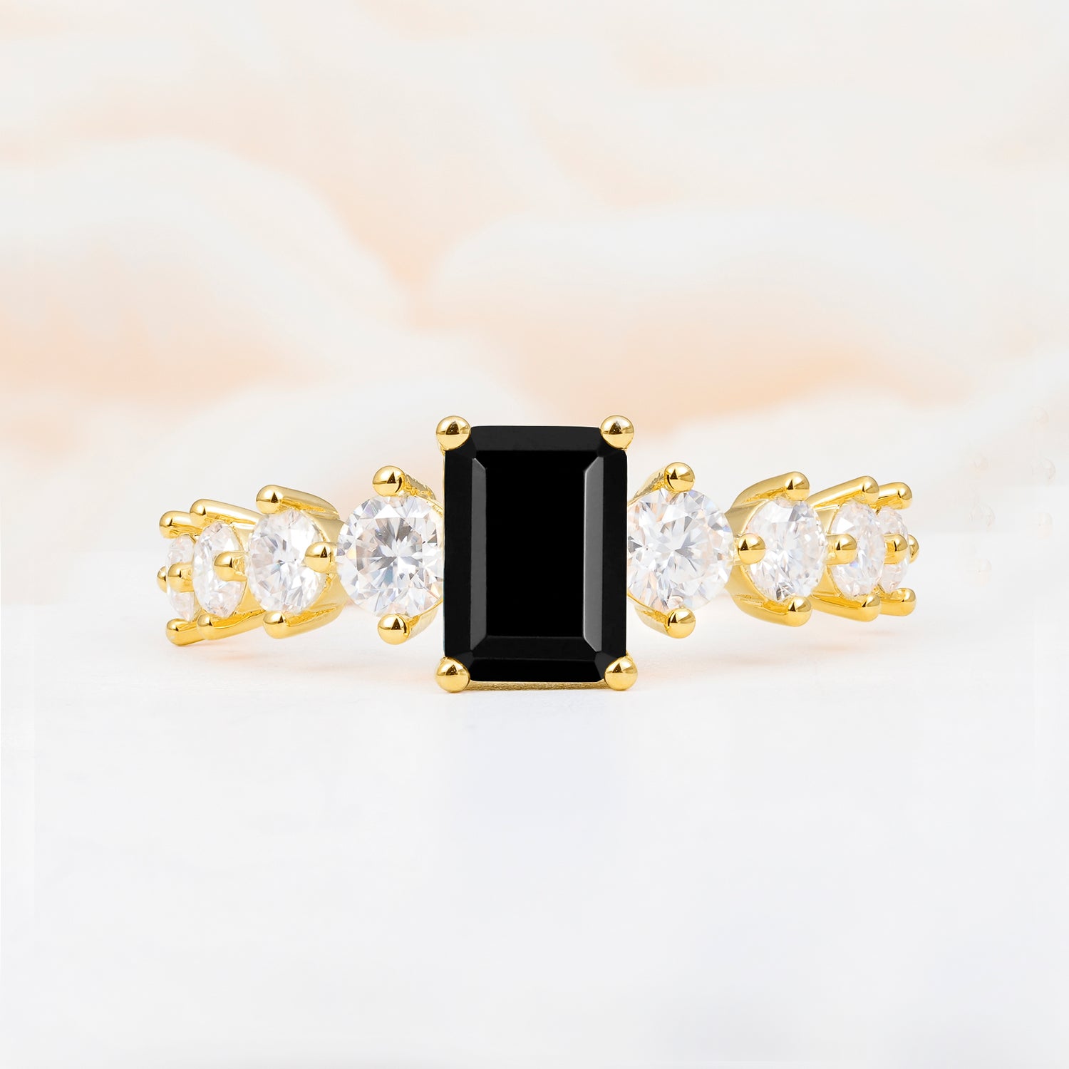 SR12633 Black Onyx Ring - Yellow-Gold