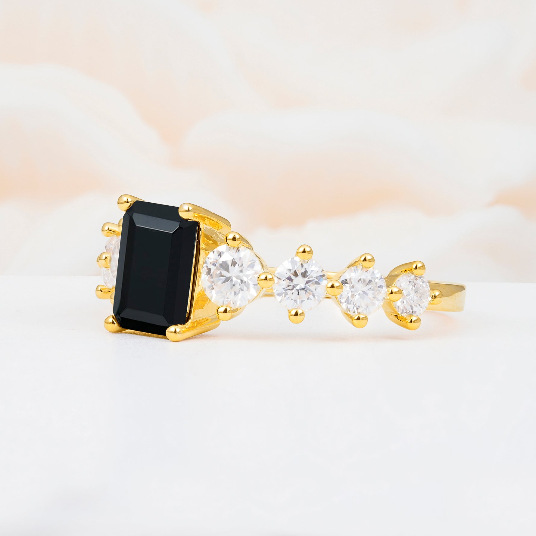 SR12633 Black Onyx Ring - White-Gold