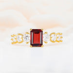 SR12633 Garnet Ring - Yellow-Gold
