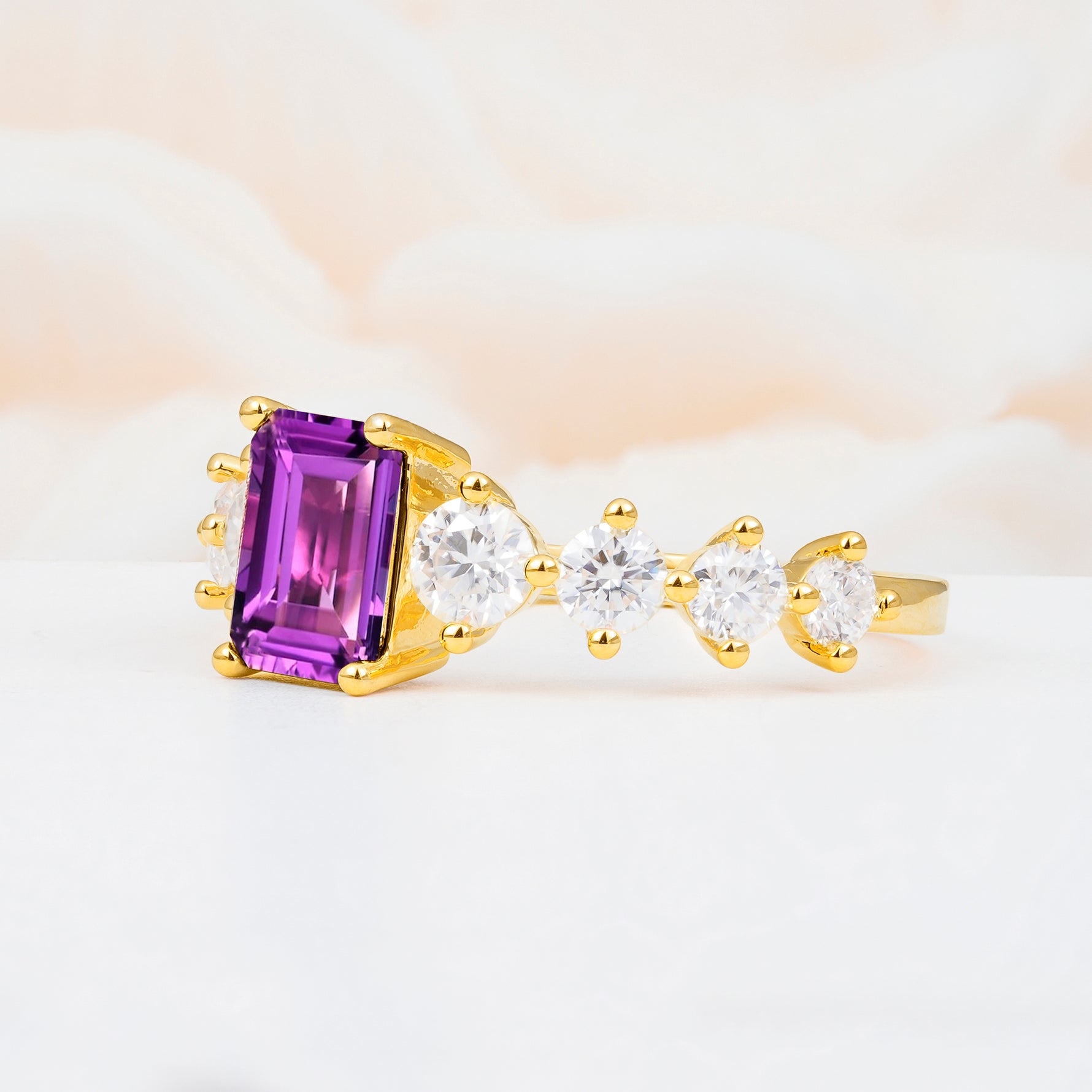 SR12633 Amethyst Ring - White-Gold