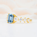 SR12633 Aquamarine Ring - White-Gold